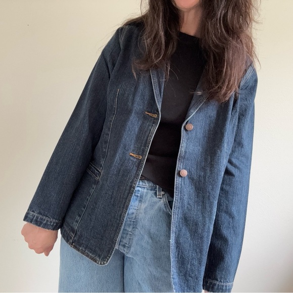 Vintage Bill Blass Denim Blazer Jacket Y2K M - Picture 2 of 13
